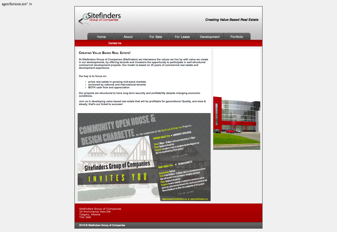 Sitefinders' original homepage.